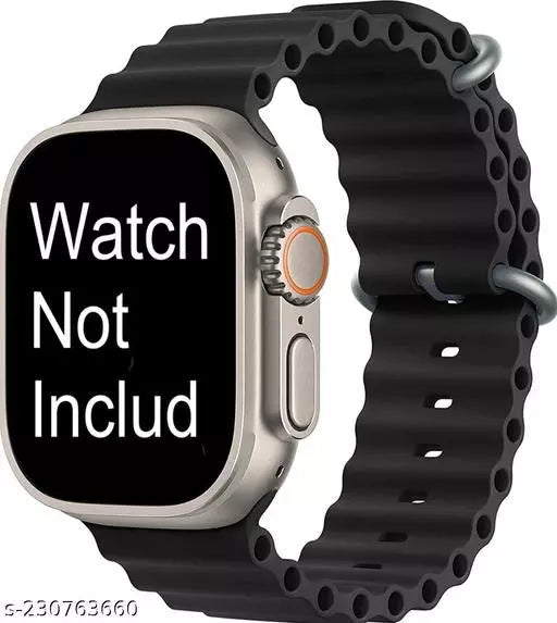 Black Ocean Loop Watch Strap For apple For Apple Watch SERIES 8 (42mm/44mm/45mm/46mm/49mm) - The Hatke