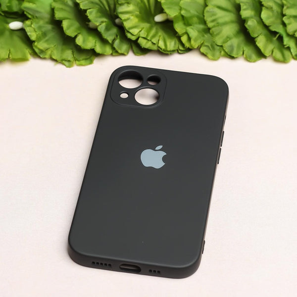 Black Original Camera Safe Silicone case for Apple iphone 14 Plus - The Hatke