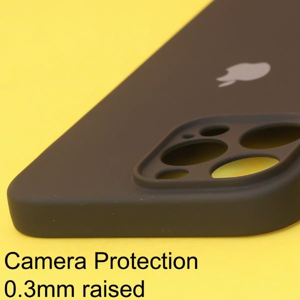 Black Original Camera Safe Silicone case for Apple iphone 14 Pro - The Hatke
