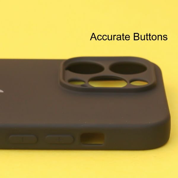 Black Original Camera Safe Silicone case for Apple iphone 14 Pro - The Hatke