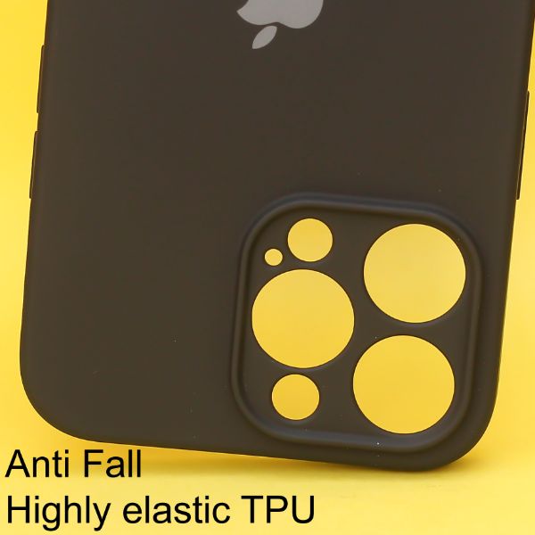 Black Original Camera Safe Silicone case for Apple iphone 14 Pro Max - The Hatke