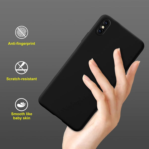 Black Original Camera Safe Silicone Case for Apple Iphone X/xs - The Hatke