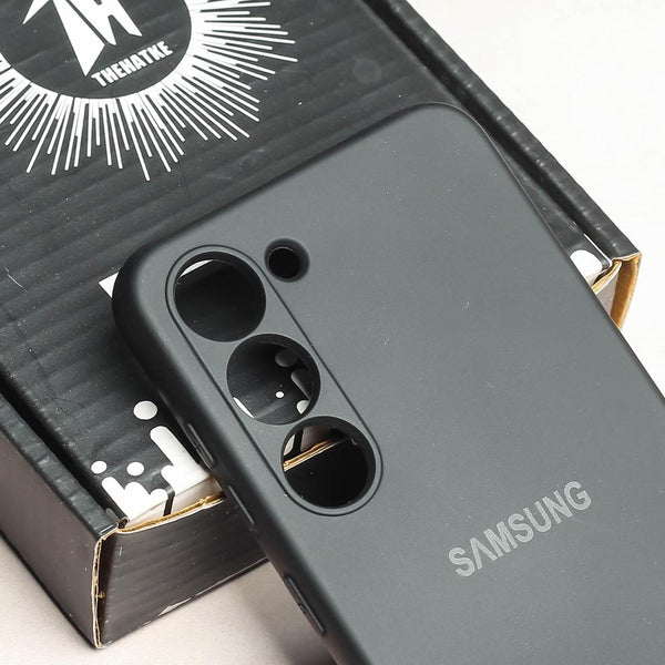 Black Original Camera Safe Silicone case for Samsung S21 FE - The Hatke