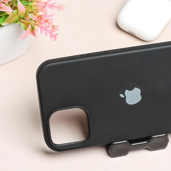 Black Original Silicone case for Apple iphone 15 Plus - The Hatke