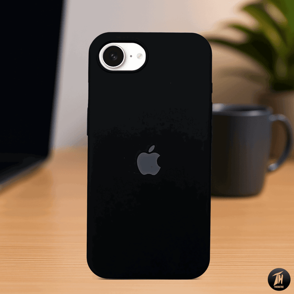 Black Original Silicone case for Apple iphone 16e - The Hatke