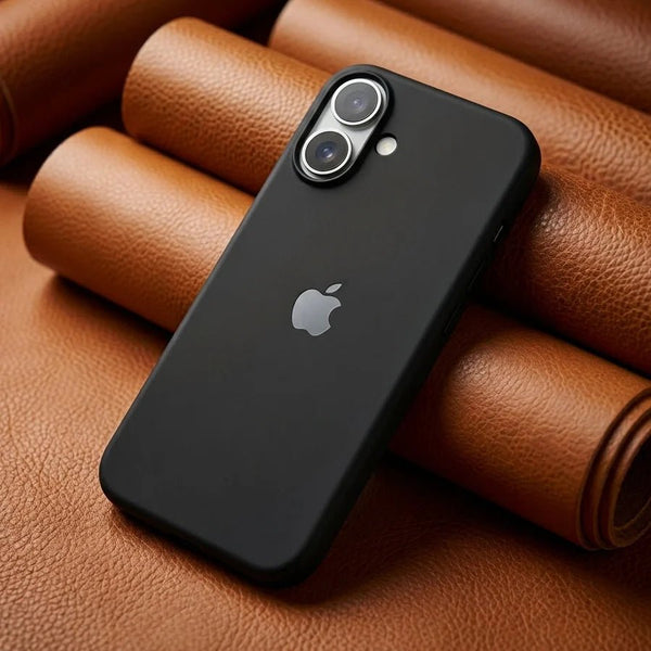 Black Original Silicone case for Apple iphone 17 - The Hatke