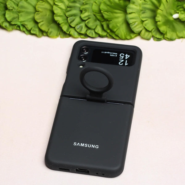 Black Original Silicone case for Samsung Galaxy Z FLIP 3 - The Hatke