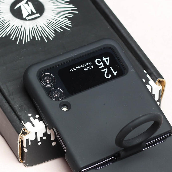 Black Original Silicone case for Samsung Galaxy Z FLIP 3 - The Hatke