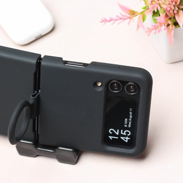 Black Original Silicone case for Samsung Galaxy Z FLIP 3 - The Hatke