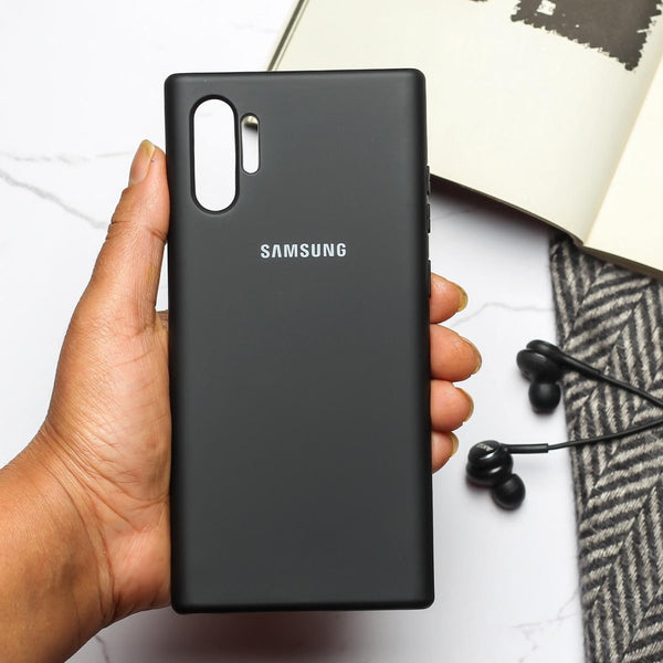 Black Original Silicone case for Samsung Note 10 Plus - The Hatke