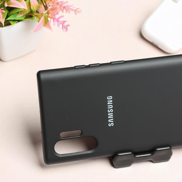Black Original Silicone case for Samsung Note 10 Plus - The Hatke