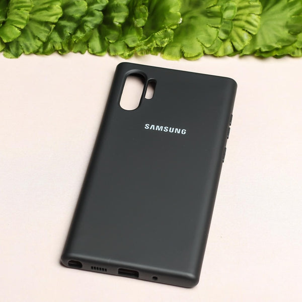 Black Original Silicone case for Samsung Note 10 Plus - The Hatke