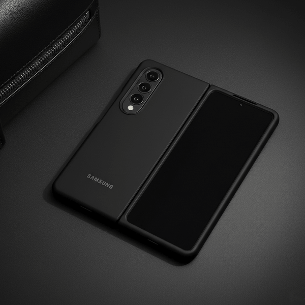 Black Original Silicone case for Samsung Z Fold 3 5G - The Hatke