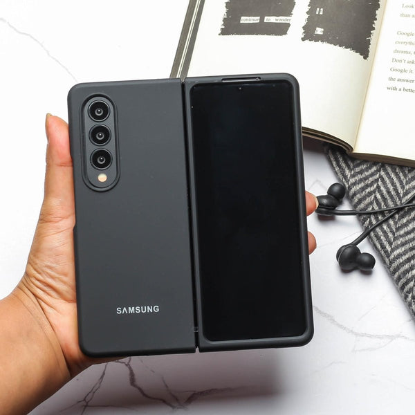 Black Original Silicone case for Samsung Z Fold 3 5G - The Hatke