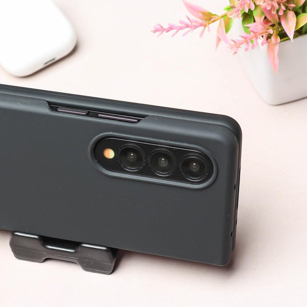 Black Original Silicone case for Samsung Z Fold 4 5G - The Hatke