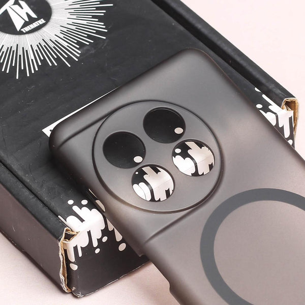 Black Paper Matte Magsafe Case for Oneplus 11r - The Hatke