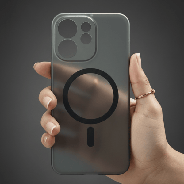 Black Paper Matte Magsafe Case for Oppo Reno 15 Pro Mini - The Hatke