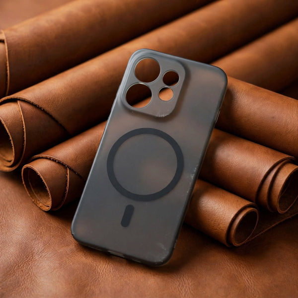 Black Paper Matte Magsafe Case for Oppo Reno 16 - The Hatke