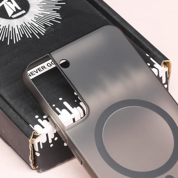 Black Paper Matte Magsafe Case for Samsung S21 Plus - The Hatke