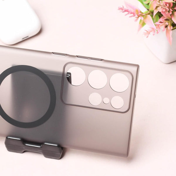 Black Paper Matte Magsafe Case for Samsung S22 Ultra - The Hatke