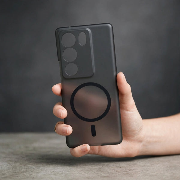 Black Paper Matte Magsafe Case for Vivo V29 Pro - The Hatke