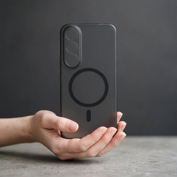 Black Paper Matte Magsafe Case for Vivo V70 Fe - The Hatke