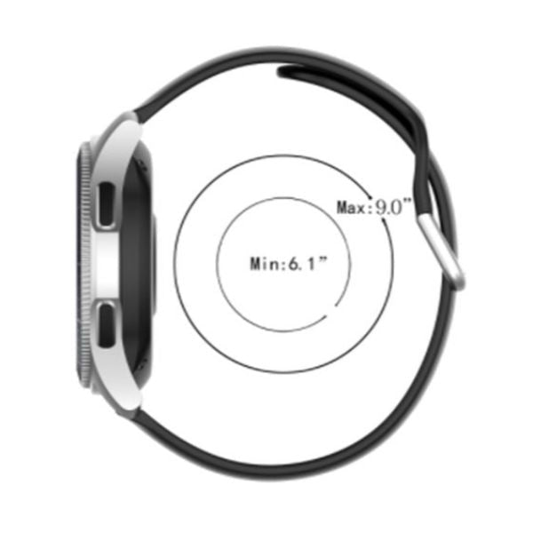 Black Plain Silicone Strap With Stainless steel Buckle For Smart Watch (20mm) - The Hatke