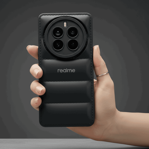 Black Puffon Silicon Case for Realme 12 Pro - The Hatke
