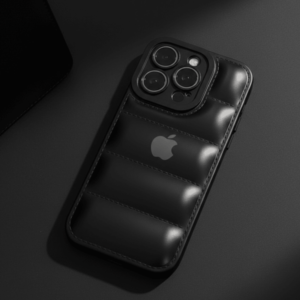 Black Puffon silicone case for Apple iPhone 14 Pro - The Hatke