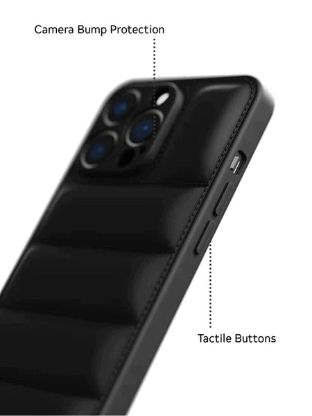 Black Puffon silicone case for Apple iPhone 14 Pro - The Hatke
