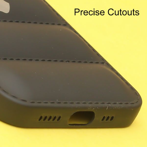 Black Puffon silicone case for Apple iPhone 15 - The Hatke
