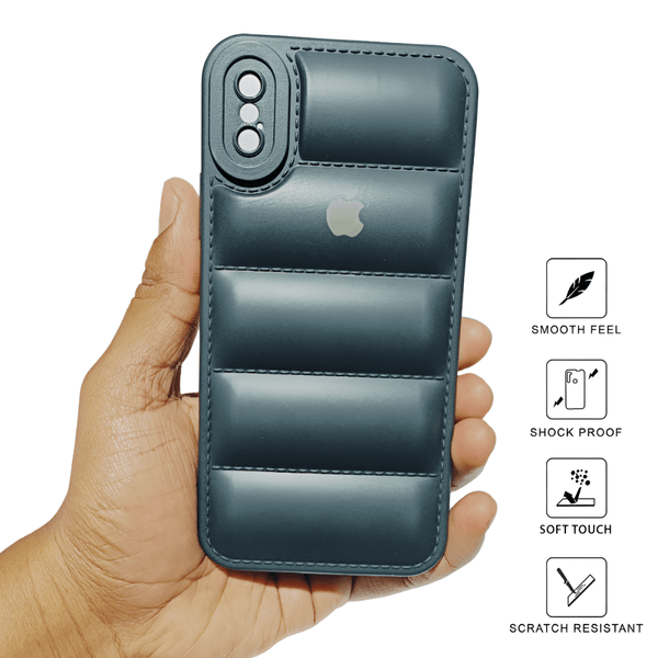Black Puffon silicone case for Apple iPhone X/xs - The Hatke