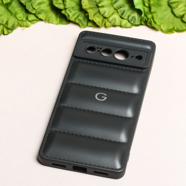 Black Puffon silicone case for Google Pixel 7 Pro - The Hatke