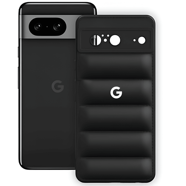 Black Puffon silicone case for Google Pixel 8 - The Hatke