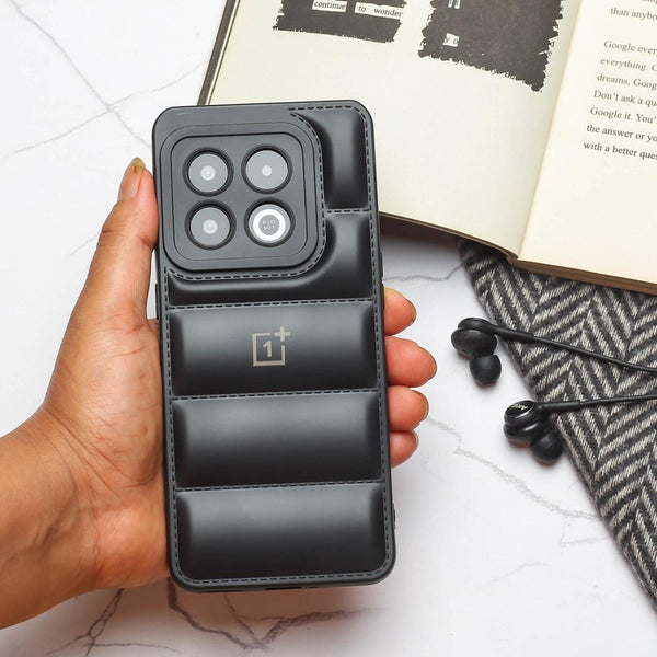 Black Puffon Silicone case for Oneplus 10 Pro - The Hatke