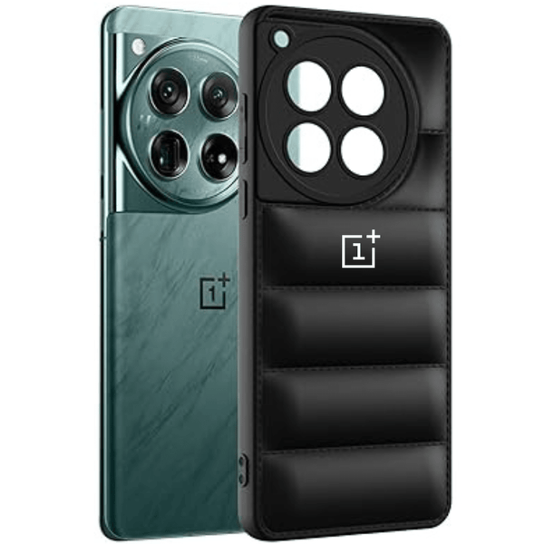 Black Puffon silicone case for Oneplus 12 - The Hatke
