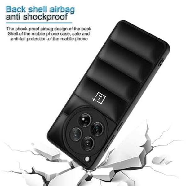 Black Puffon silicone case for Oneplus 12 - The Hatke