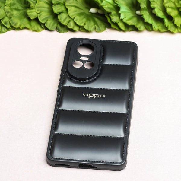Black Puffon silicone case for Oppo Reno 10 - The Hatke
