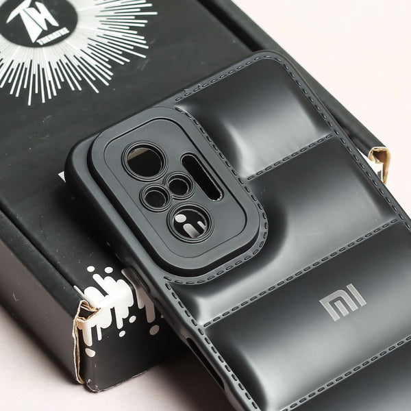 Black Puffon silicone case for Redmi Note 10 Pro Max - The Hatke