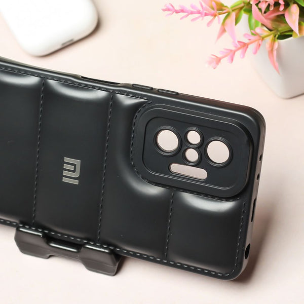Black Puffon silicone case for Redmi Note 10 Pro Max - The Hatke