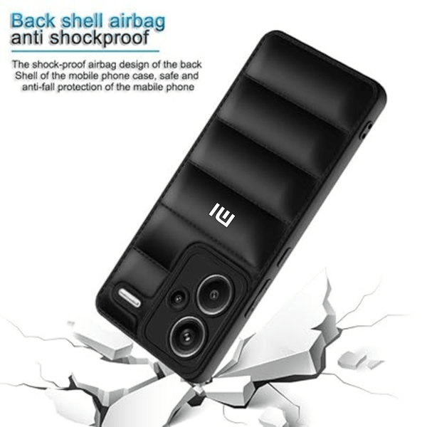 Black Puffon silicone case for Redmi Note 13 Pro Plus - The Hatke