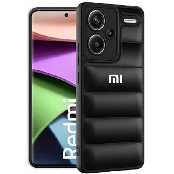 Black Puffon silicone case for Redmi Note 13 Pro Plus - The Hatke