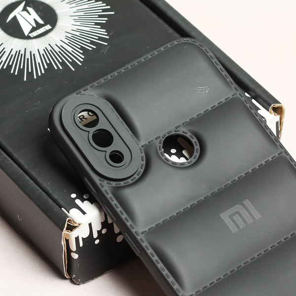 Black Puffon silicone case for Redmi Note 7 Pro - The Hatke