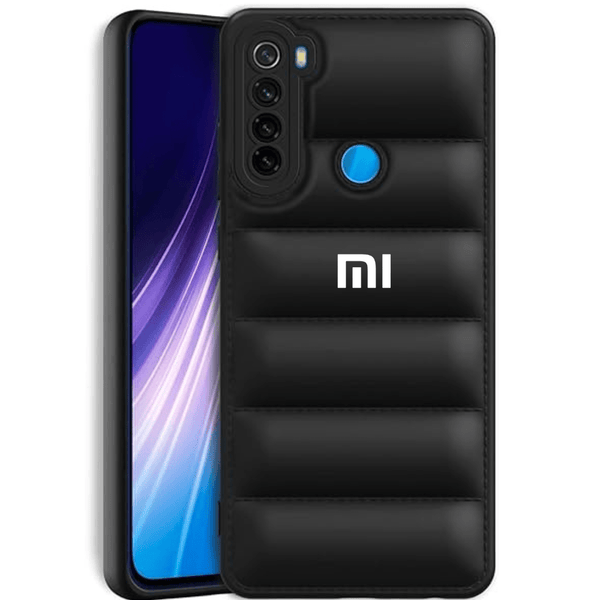 Black Puffon silicone case for Redmi Note 8 - The Hatke