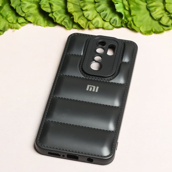 Black Puffon silicone case for Redmi Note 8 Pro - The Hatke