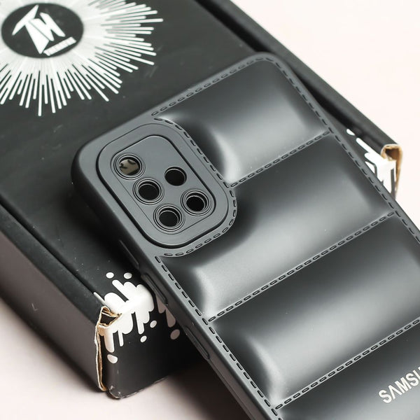 Black Puffon silicone case for Samsung A51 - The Hatke