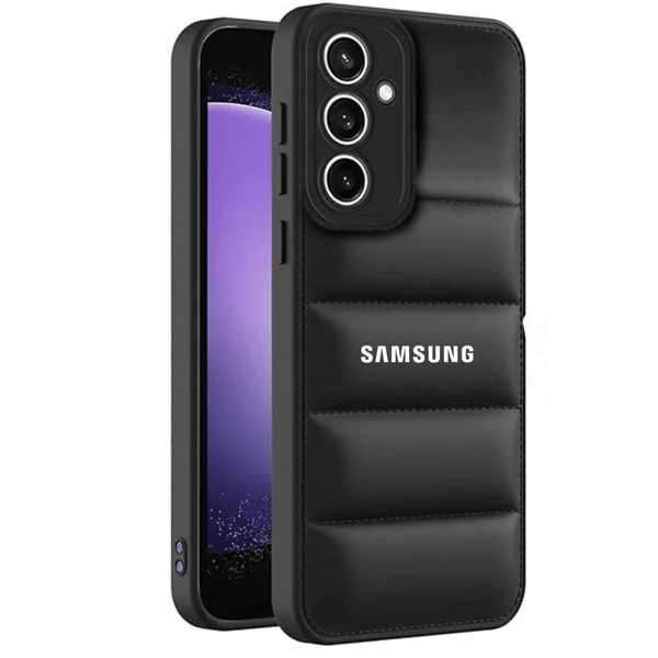 Black Puffon silicone case for Samsung S24 5G - The Hatke