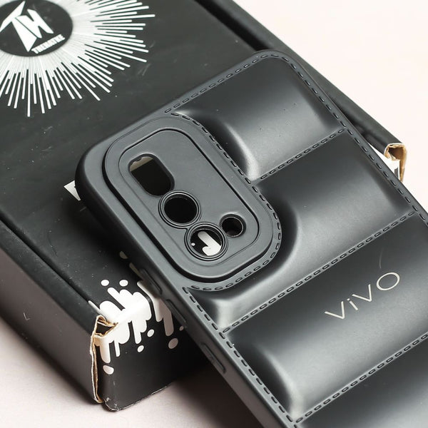 Black Puffon silicone case for Vivo V19 - The Hatke