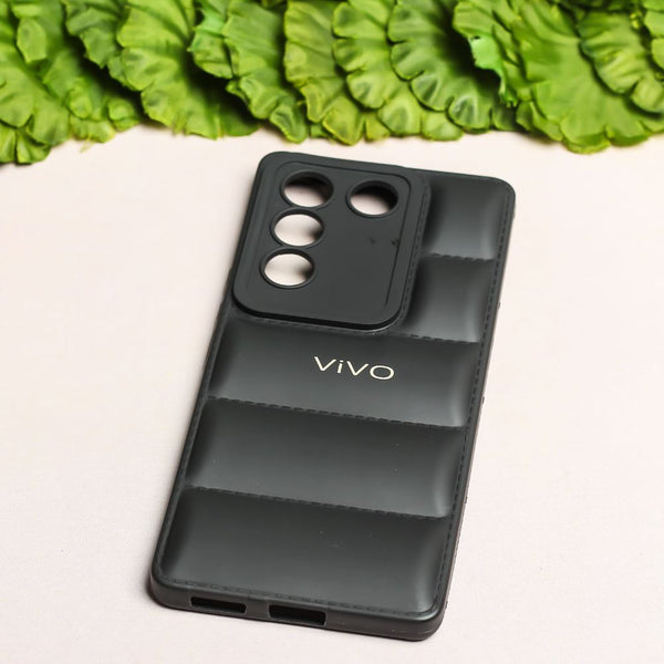 Black Puffon silicone case for Vivo V27 5G - The Hatke