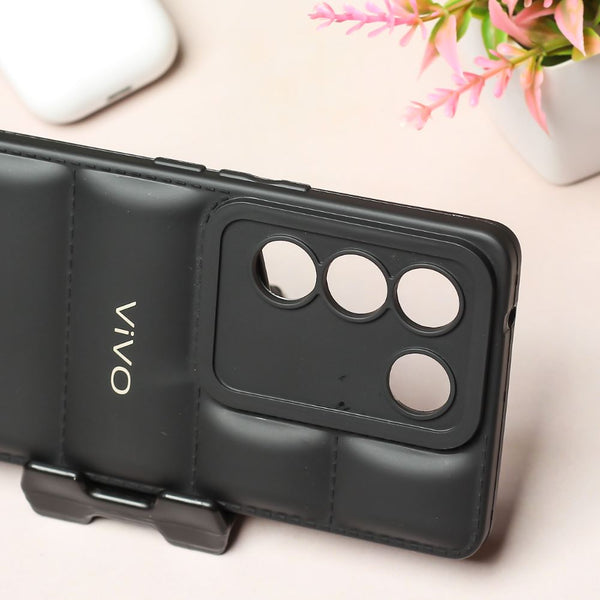 Black Puffon silicone case for Vivo V27 5G - The Hatke